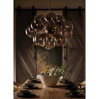 Shine Chandelier Polished Nickel with Smoke Glass