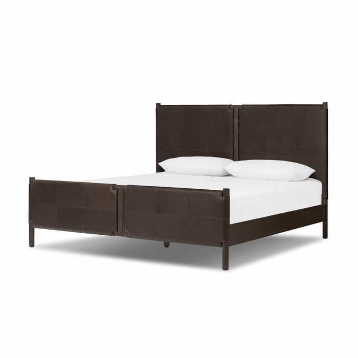 Salton Black Wood & Leather Bed