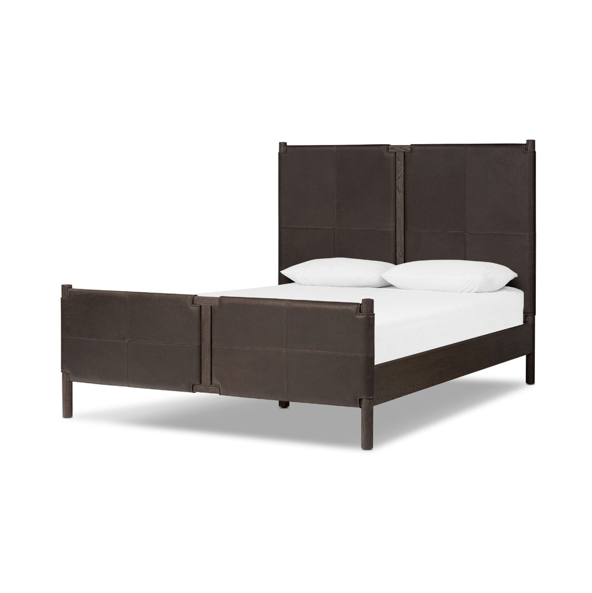 Salton Black Wood & Leather Bed