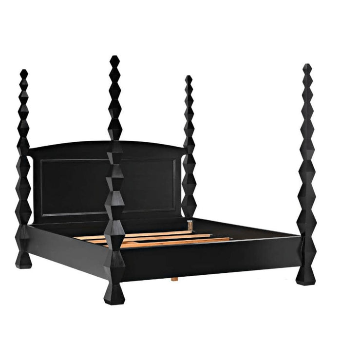 Brancusi Bed Hand Rubbed Black | Bone & Brass