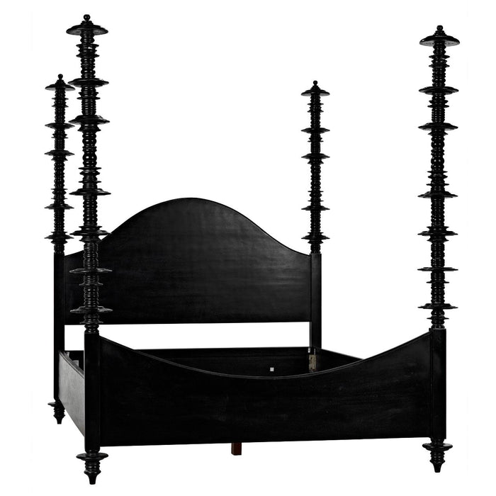 Ferret Four Poster Bed Hand Rubbed Black | Bone & Brass