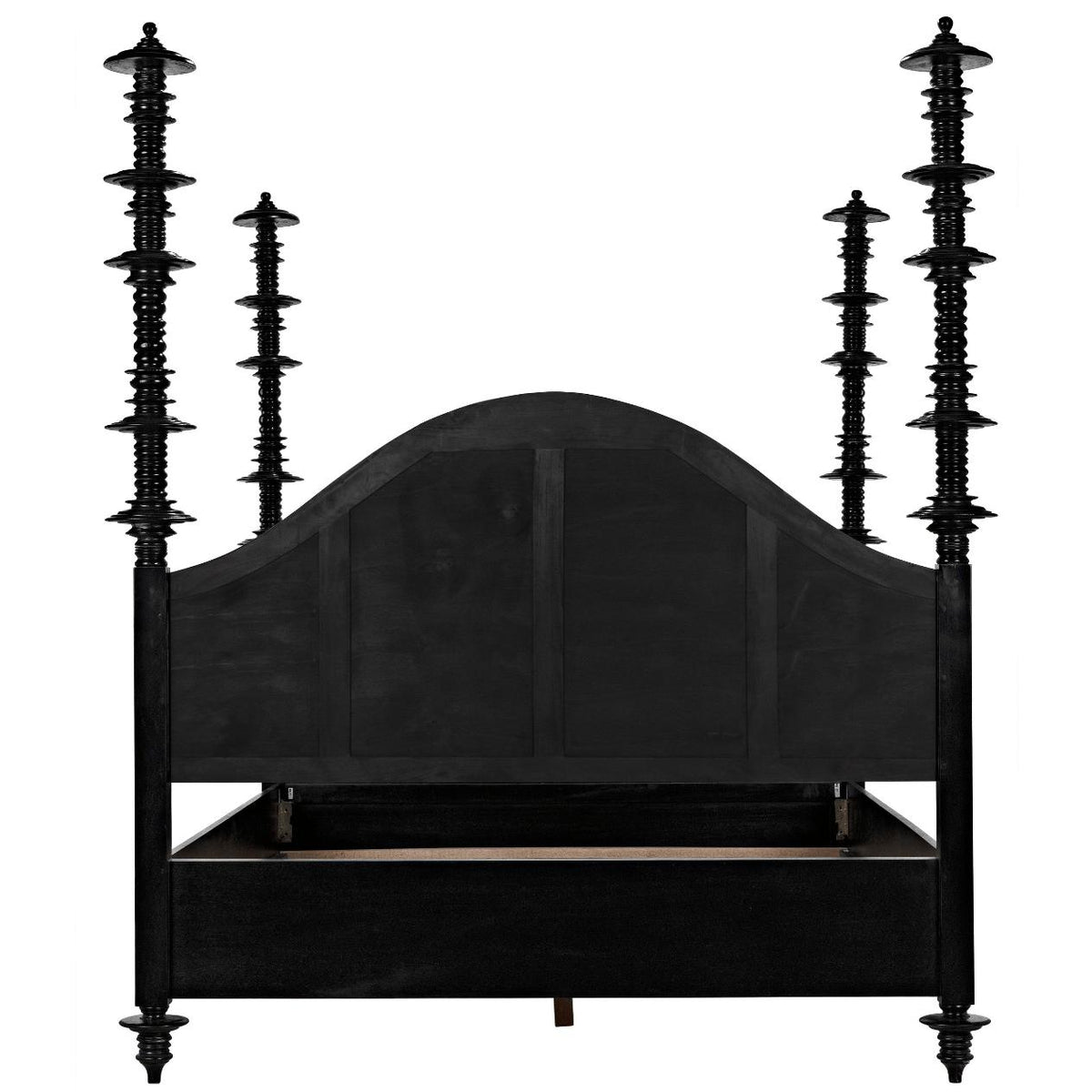 Ferret Four Poster Bed Hand Rubbed Black - Bed Headboard Detail | Bone & Brass