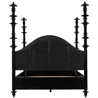 Ferret Four Poster Bed Hand Rubbed Black - Bed Headboard Detail | Bone & Brass