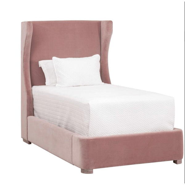 Bobbi Petal Velvet Bed - Bed Side View | Bone & Brass