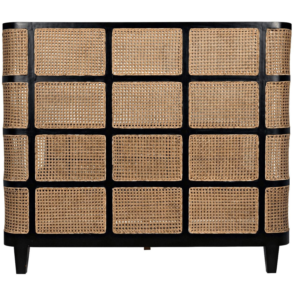 Portia Mahogany Cane Paneled Bed - Bed View | Bone & Brass