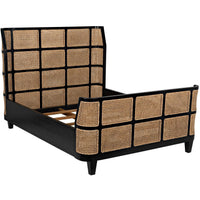 Portia Mahogany Cane Paneled Bed - Bed Frame Detail | Bone & Brass