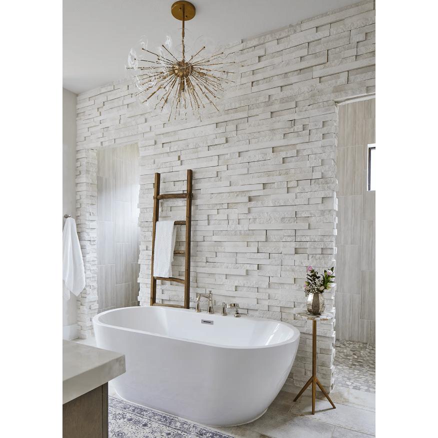 Poppy Glass & Brass Semi Flush Mount Light - Flush Mount Installed | Bone & Brass