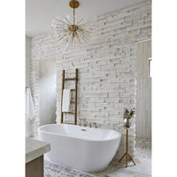 Poppy Glass & Brass Semi Flush Mount Light - Flush Mount Installed | Bone & Brass