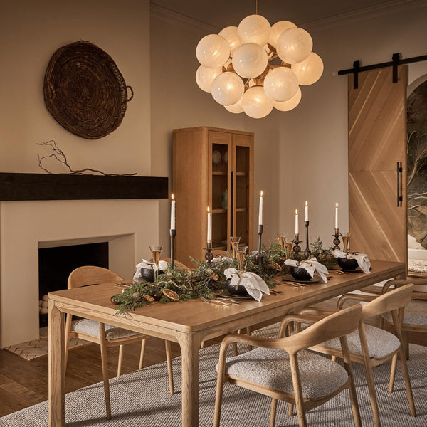 Shine Chandelier Swirl Glass Polished Nickel Natural Brass - Chandelier Detail | Bone & Brass