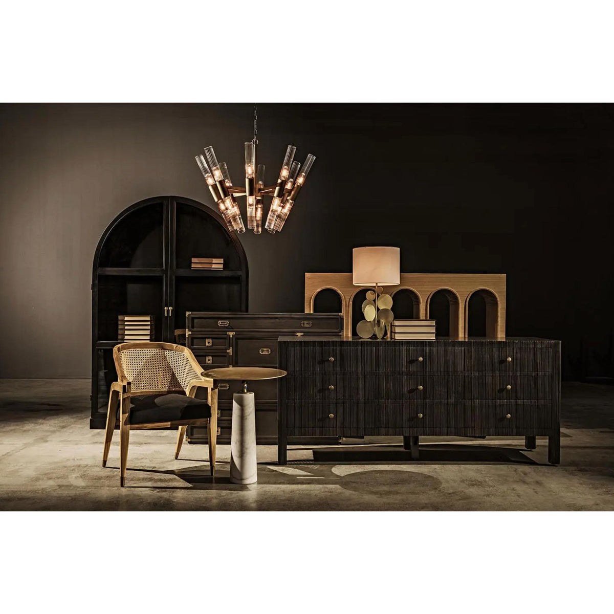Moira Chandelier Antique Brass Finish - Chandelier Close Up | Bone & Brass
