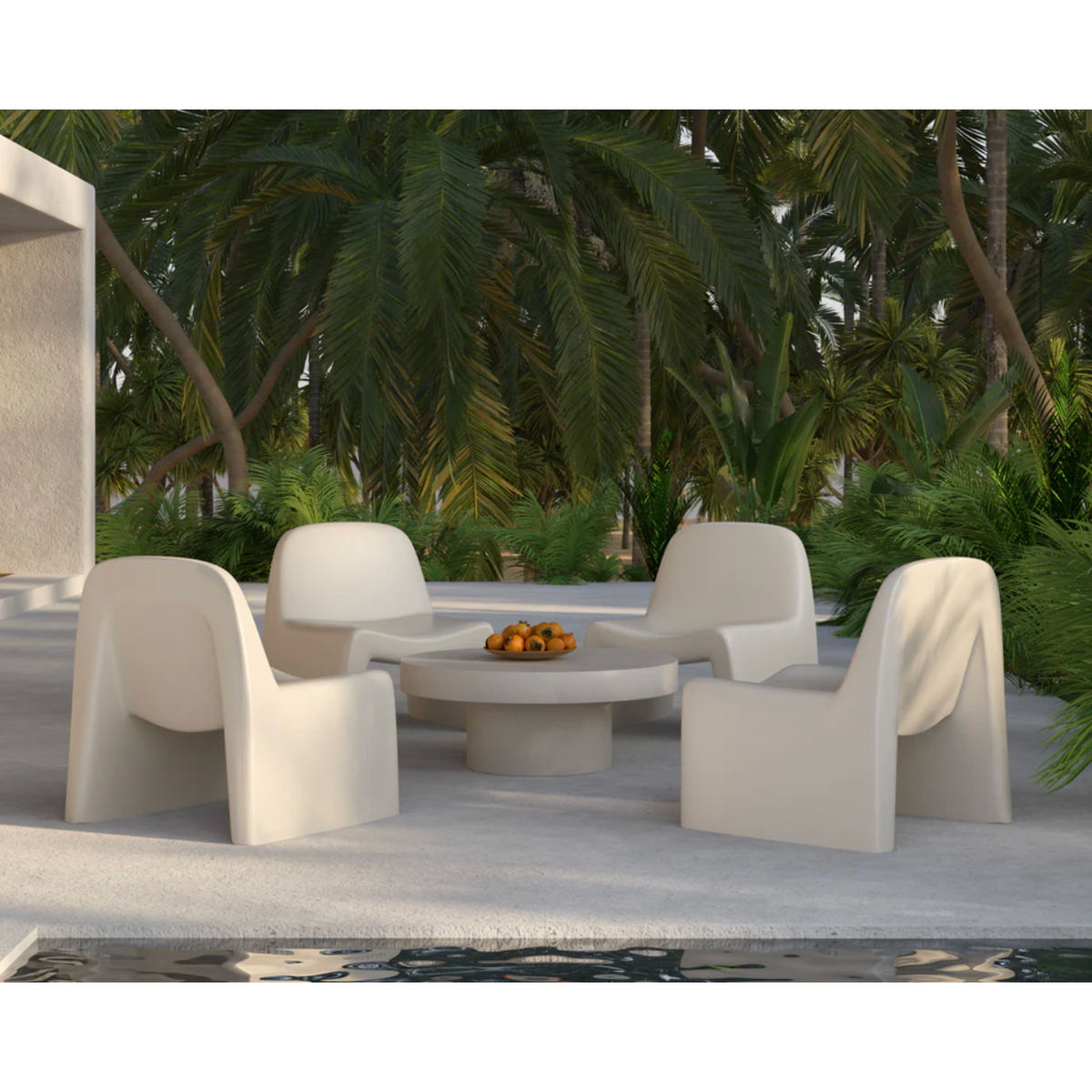 Kessel Cream Concrete Outdoor Lounge Chair