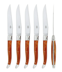 Forge de Laguiole Steak Knife Set Rosewood Shiny Finish