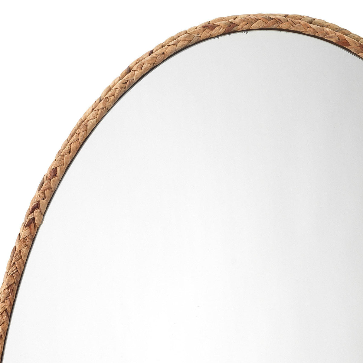 Seagrass Braided Oval Mirror - Mirror Frame Detail | Bone & Brass