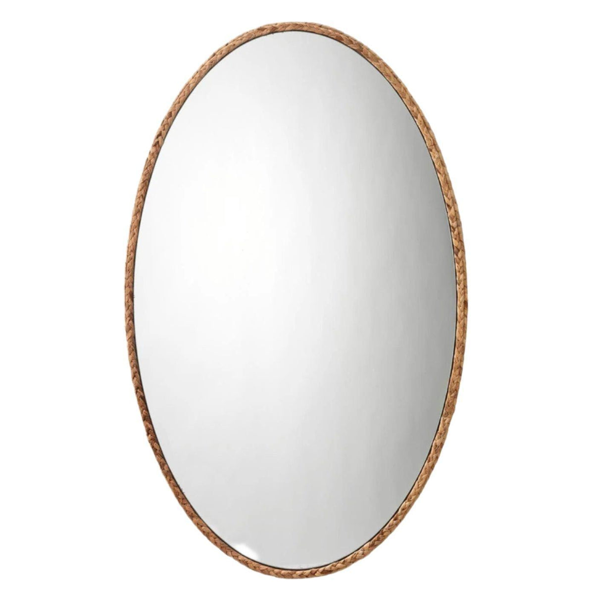 Seagrass Braided Oval Mirror | Bone & Brass