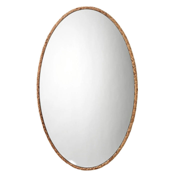 Seagrass Braided Oval Mirror | Bone & Brass