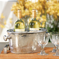 Seguso 2-Bottle Nickel Wine Bottle Holder - Detail View | Bone & Brass