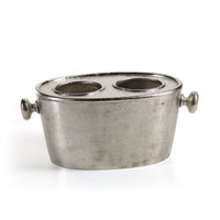 Seguso 2-Bottle Nickel Wine Bottle Holder | Bone & Brass