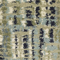 Seneca Beige & Green Casual Rug with dense, high pile polypropylene texture and modern abstract pattern.