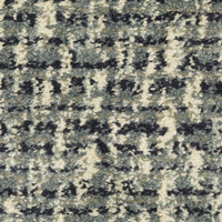 Seneca Blue & Ivory Casual Rug with dense, high-pile polypropylene texture and modern organic geometric design.