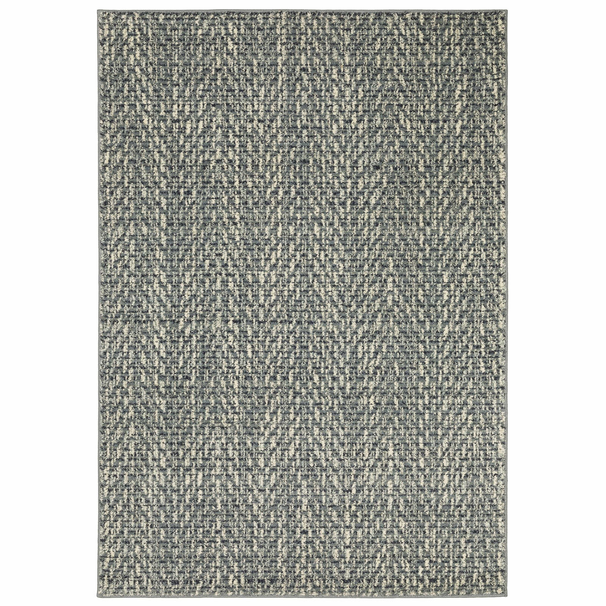 Seneca Blue & Ivory casual polypropylene rug with a modern, organic geometric design.
