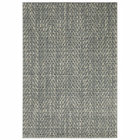 Seneca Blue & Ivory casual polypropylene rug with a modern, organic geometric design.