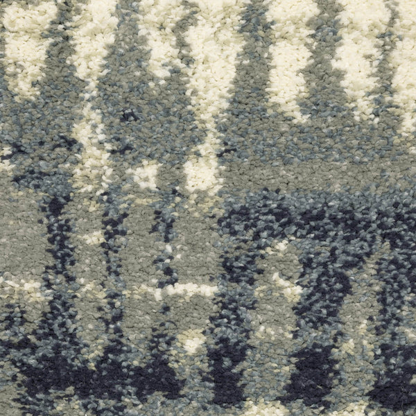 Seneca Grey & Beige Casual Rug with high-pile polypropylene texture and modern organic geometric design.