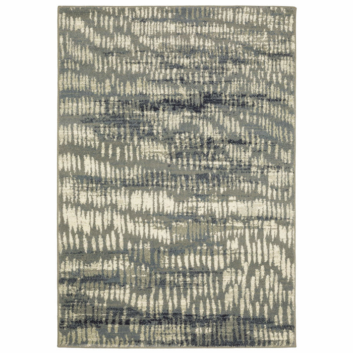 Seneca Grey & Beige Casual Rug with modern organic geometric design in polypropylene.