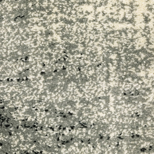 Seneca Grey & Beige Gradient Rug with dense, high-pile polypropylene texture and organic geometric design.