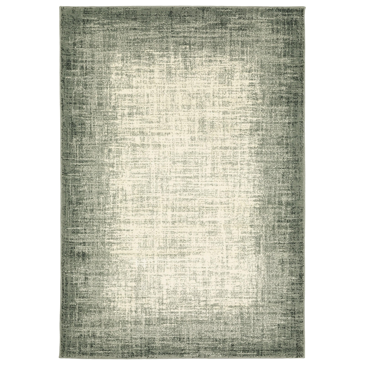 Seneca Grey & Beige Gradient Rug with a modern, organic geometric design and high-pile polypropylene texture.