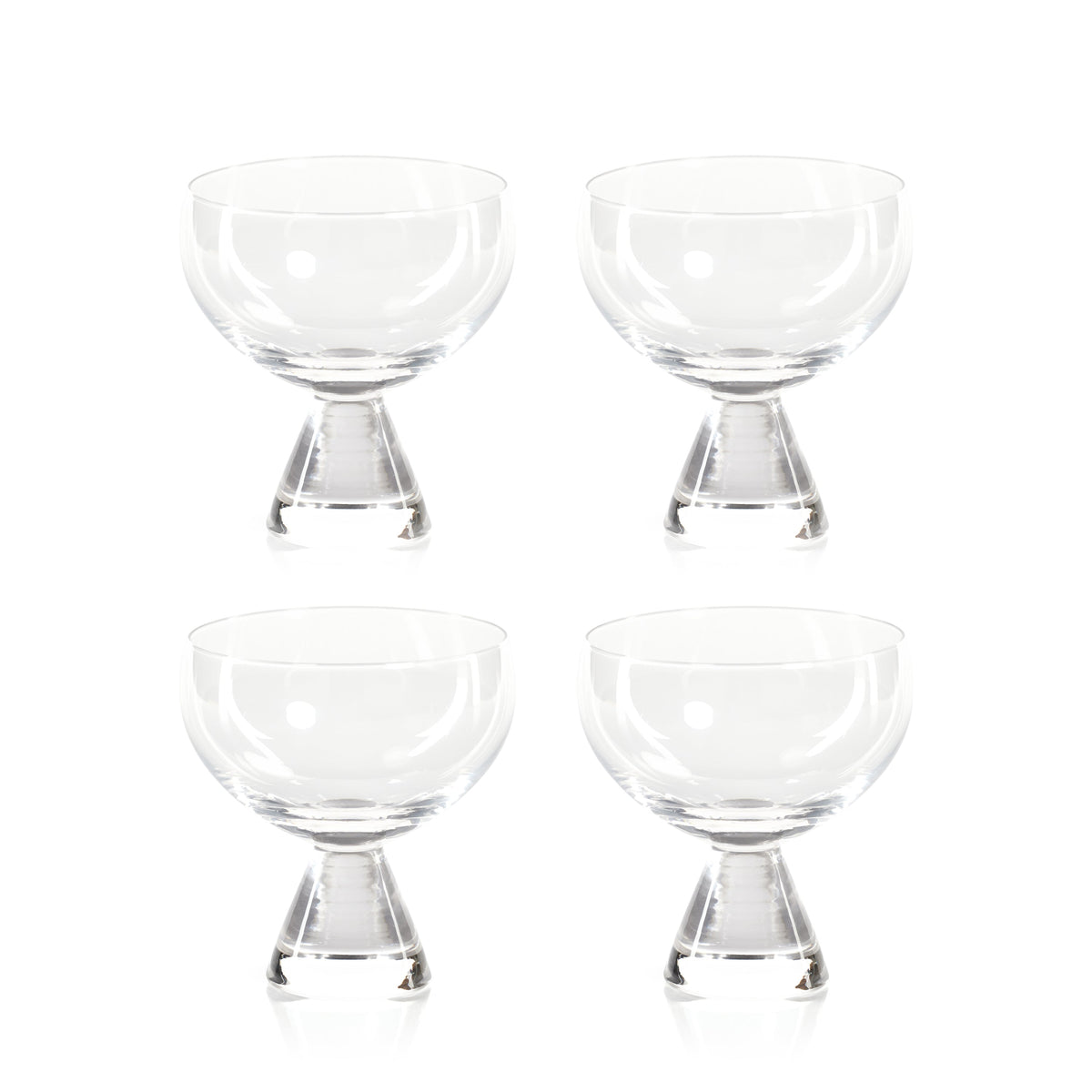 Serena Coupe Glasses, Set 4 - Glass Side View | Bone & Brass