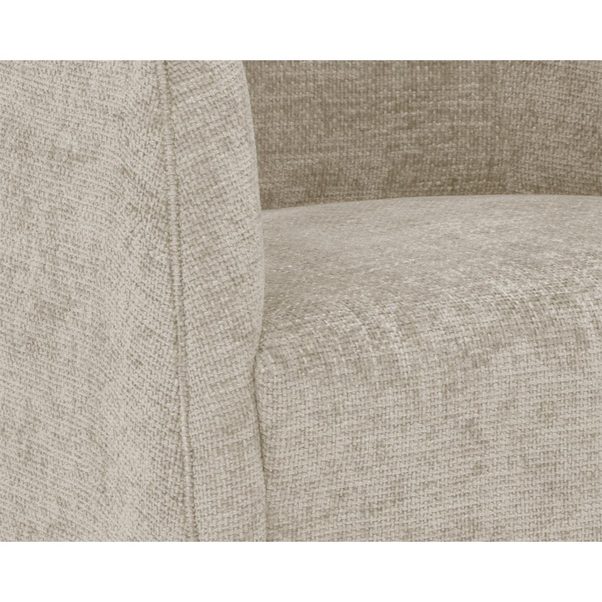 Serenade Taupe Upholstered Lounge Chair - Chair Detail | Bone & Brass