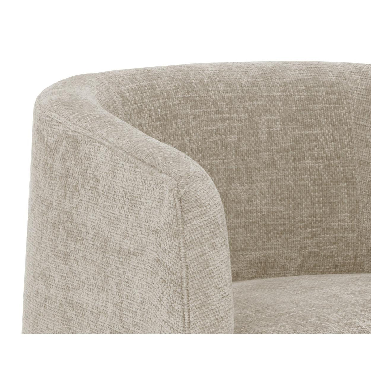 Serenade Taupe Upholstered Lounge Chair - Chair Upholstery Detail | Bone & Brass