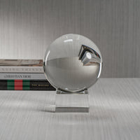 Serenity Decorative Crystal Glass Orb on Base - Detail View | Bone & Brass