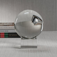 Serenity Decorative Crystal Glass Orb on Base - Detail View | Bone & Brass