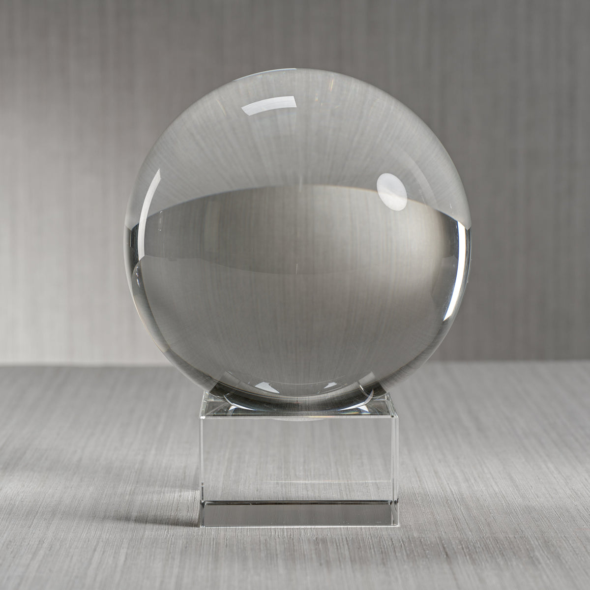 Serenity Decorative Crystal Glass Orb on Base - Close Up | Bone & Brass