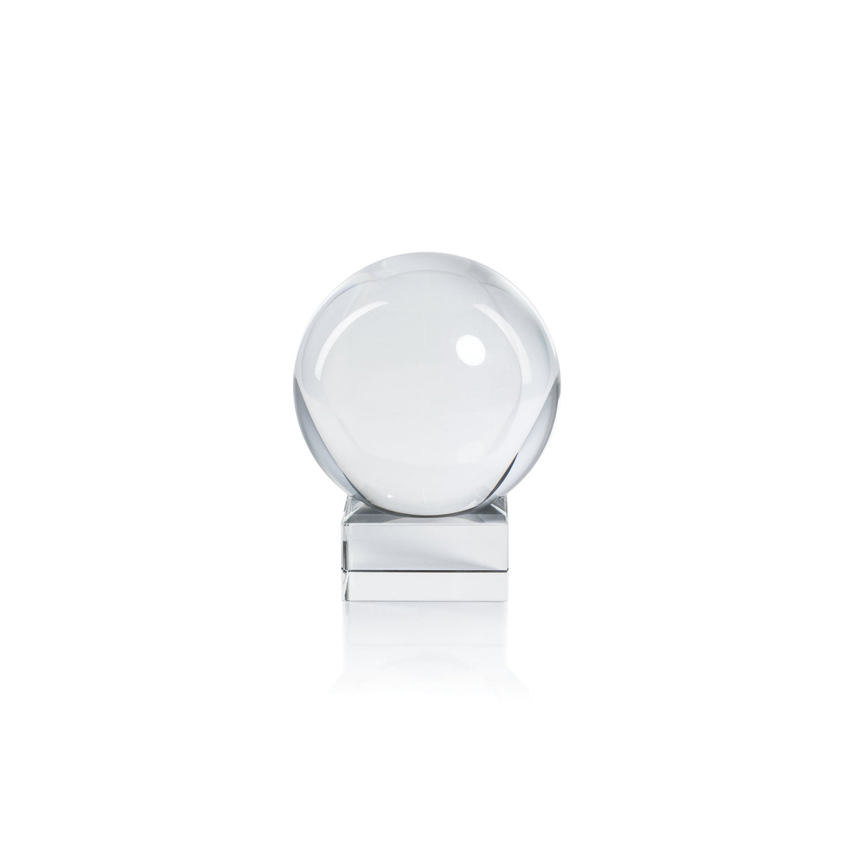 Serenity Decorative Crystal Glass Orb on Base - Alternate View | Bone & Brass