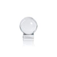 Serenity Decorative Crystal Glass Orb on Base - Alternate View | Bone & Brass