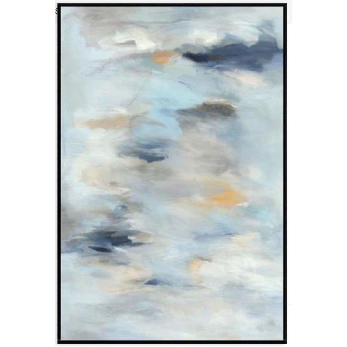 Abstract giclee painting "Shall We Dance?" by Guseul Park, featuring soft blues, grays, and warm ochre tones.