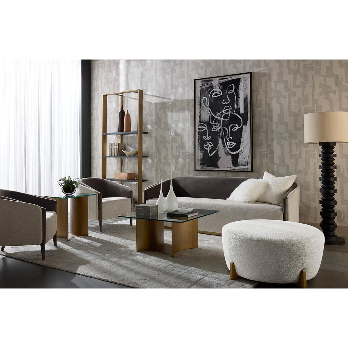 Sheva Silverstone & Meg Ash Sofa - Sofa Side View | Bone & Brass
