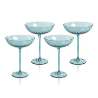 Sierra Optic Swirl Cocktail Glasses, Set 4 - Glass Side View | Bone & Brass