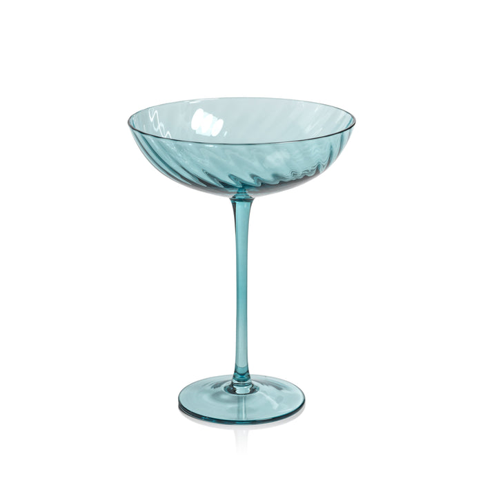Sierra Optic Swirl Cocktail Glasses, Set 4 | Bone & Brass