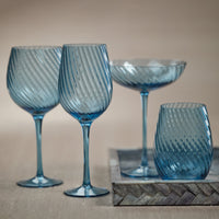 Sierra Optic Swirl Red Wine Glasses, Set 4 - Glass Detail | Bone & Brass