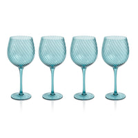 Sierra Optic Swirl Red Wine Glasses, Set 4 - Glass Stem Detail | Bone & Brass