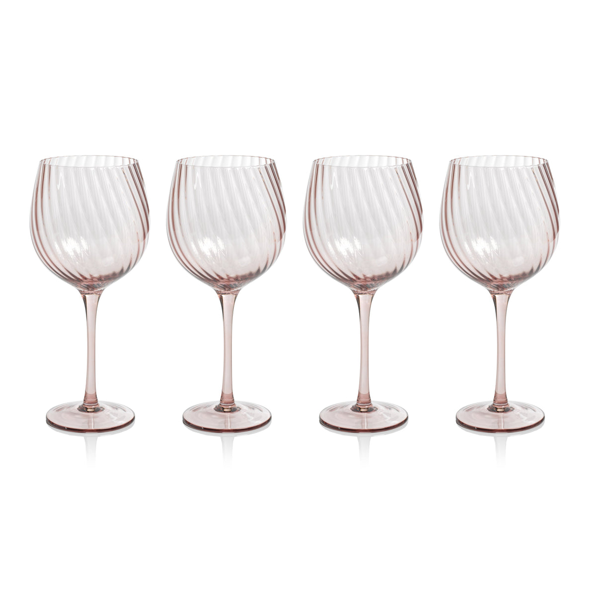 Sierra Optic Swirl Red Wine Glasses, Set 4 - Glass Detail | Bone & Brass
