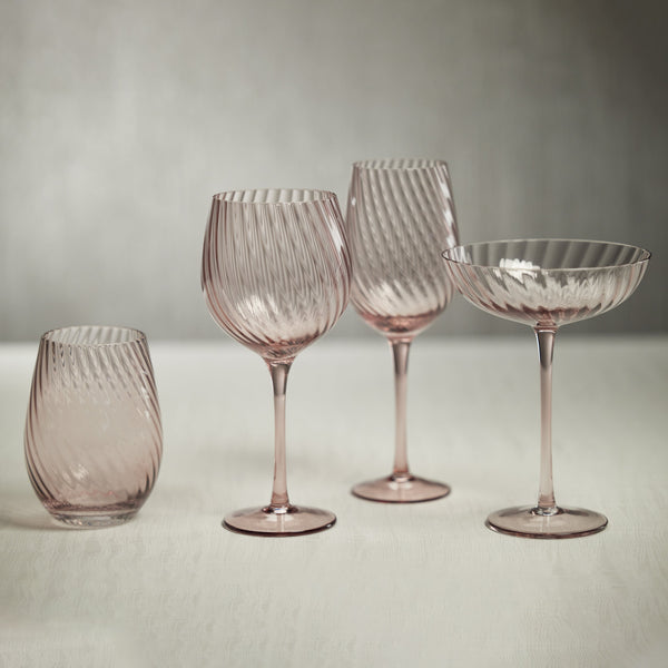 Sierra Optic Swirl Stemless Glasses, Set 4 - Glass Detail | Bone & Brass