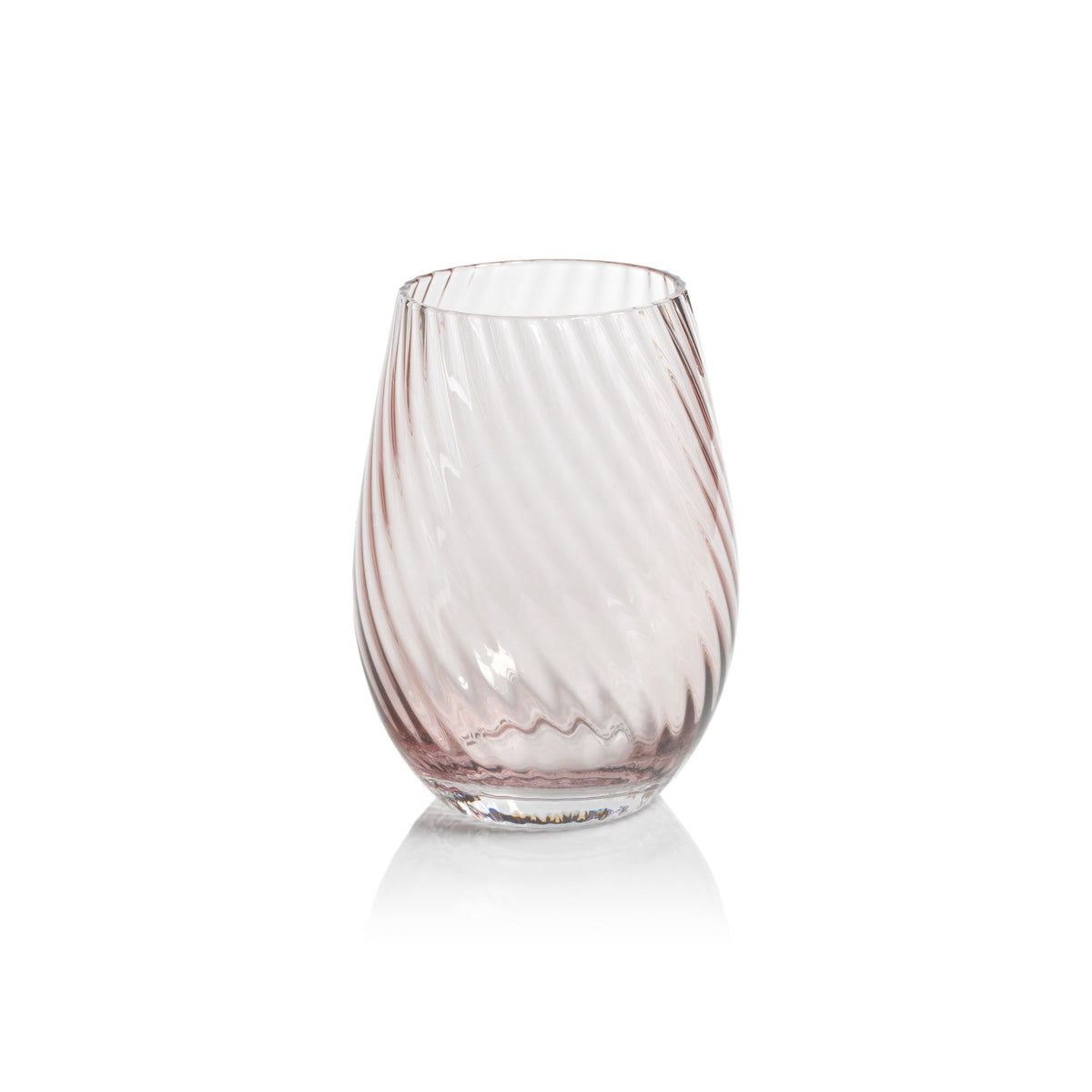 Sierra Optic Swirl Stemless Glasses, Set 4 | Bone & Brass