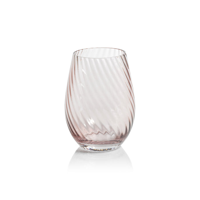 Sierra Optic Swirl Stemless Glasses, Set 4 | Bone & Brass