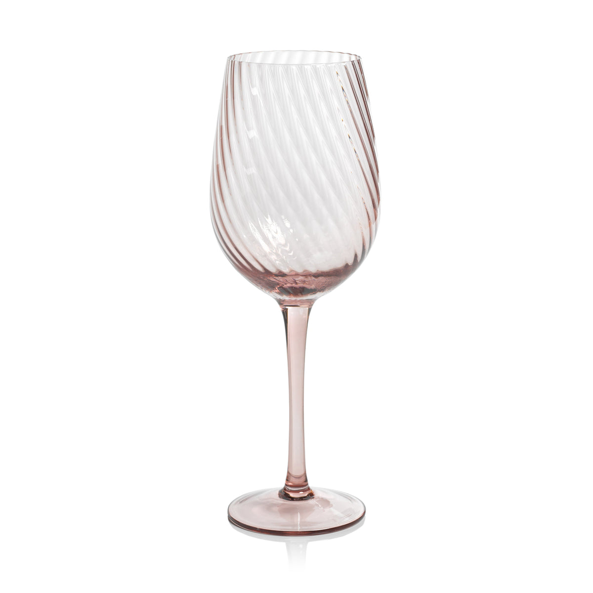Sierra Optic Swirl White Wine Glasses, Set 4 - Glass Bowl Detail | Bone & Brass