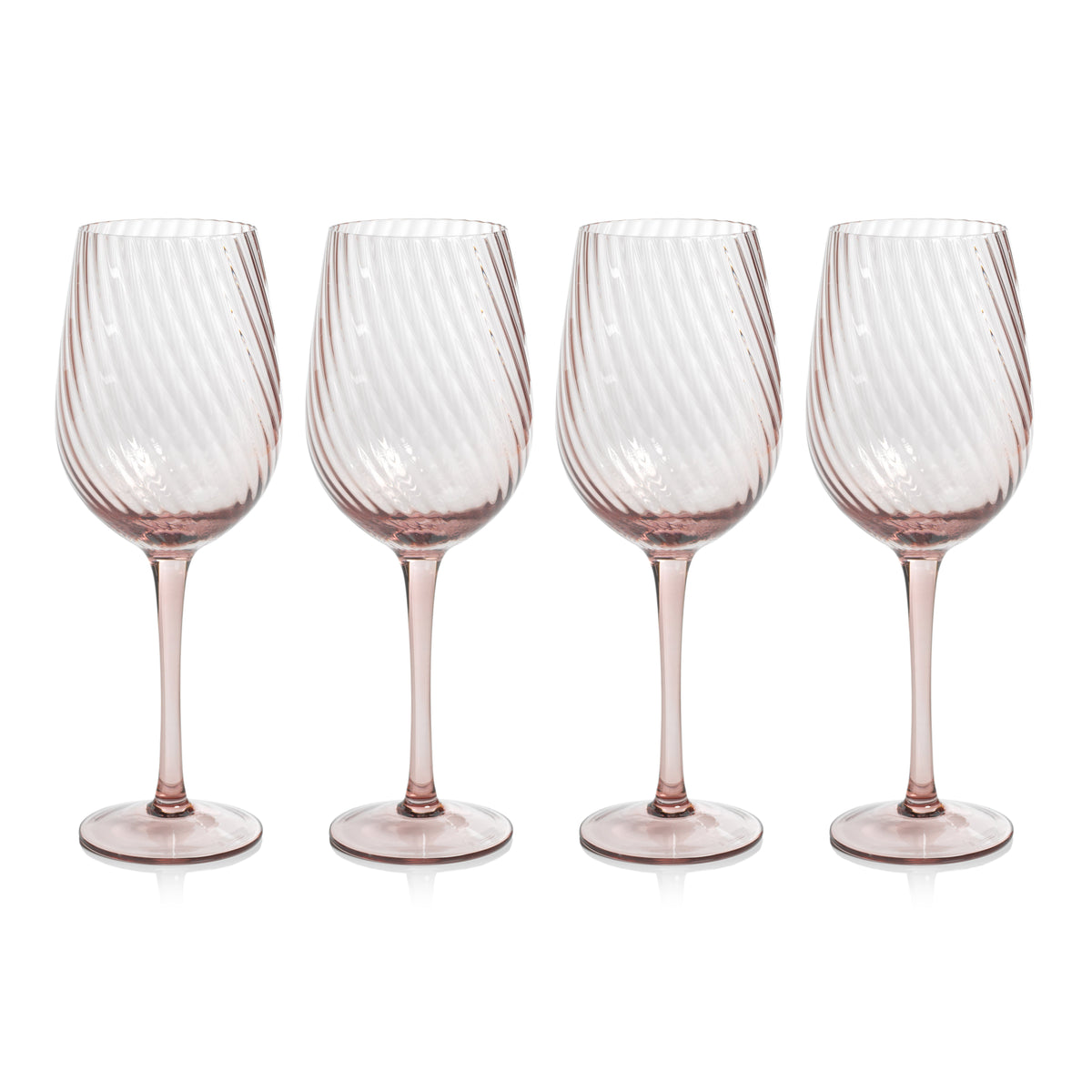 Sierra Optic Swirl White Wine Glasses, Set 4 - Glass Detail | Bone & Brass