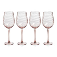 Sierra Optic Swirl White Wine Glasses, Set 4 - Glass Detail | Bone & Brass